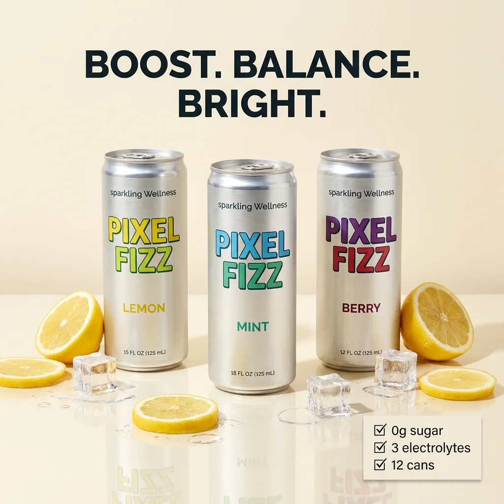 Same prompt output from Nano Banana Pro showing a clean campaign poster test with product layout, bold headline, props, and checklist card