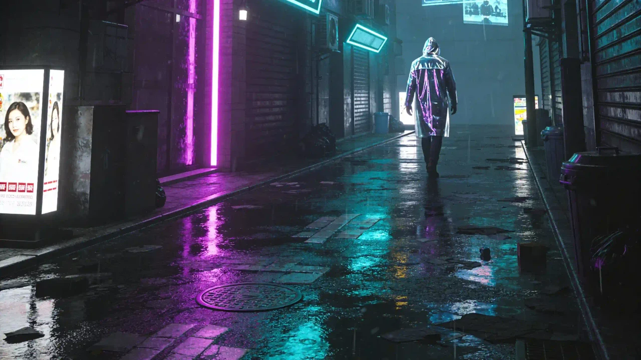 Grok Imagine 电影感小巷 hero 背景